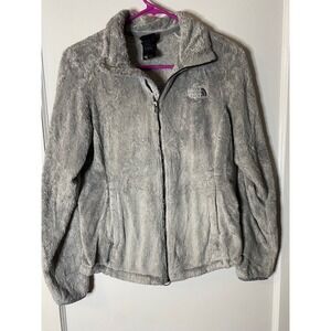 The North Face Womens Fleece Jacket Grey Zip Up Size S furry‎